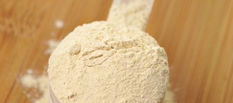 Powdered supplement in scoop