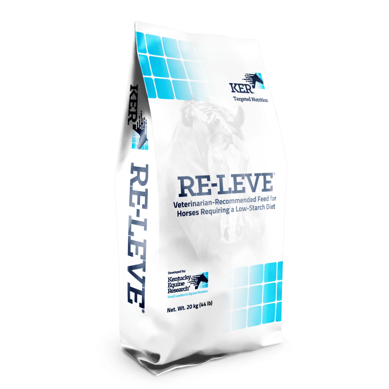 RE-LEVE low-starch horse feed for tying-up